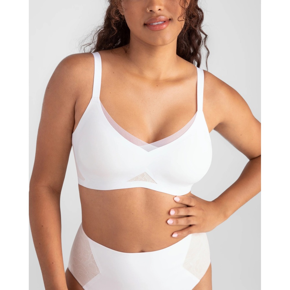 Honeylove CrossOver Bra Astral White Wireless Comfort Women 3X 44DD(E) 44 DDD(F)